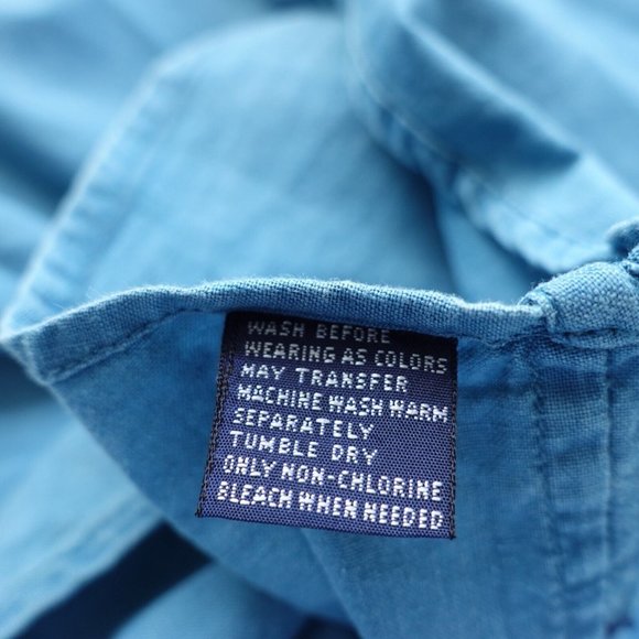 Van Heusen Shirt Mens Size X Large Blue Cotton Button Chest Pockets Casual Adult - Picture 9 of 10